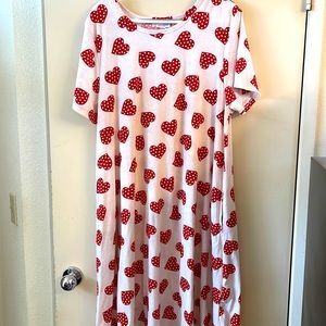 LuLaroe 3XL Julia Heart Dress w/ pockets